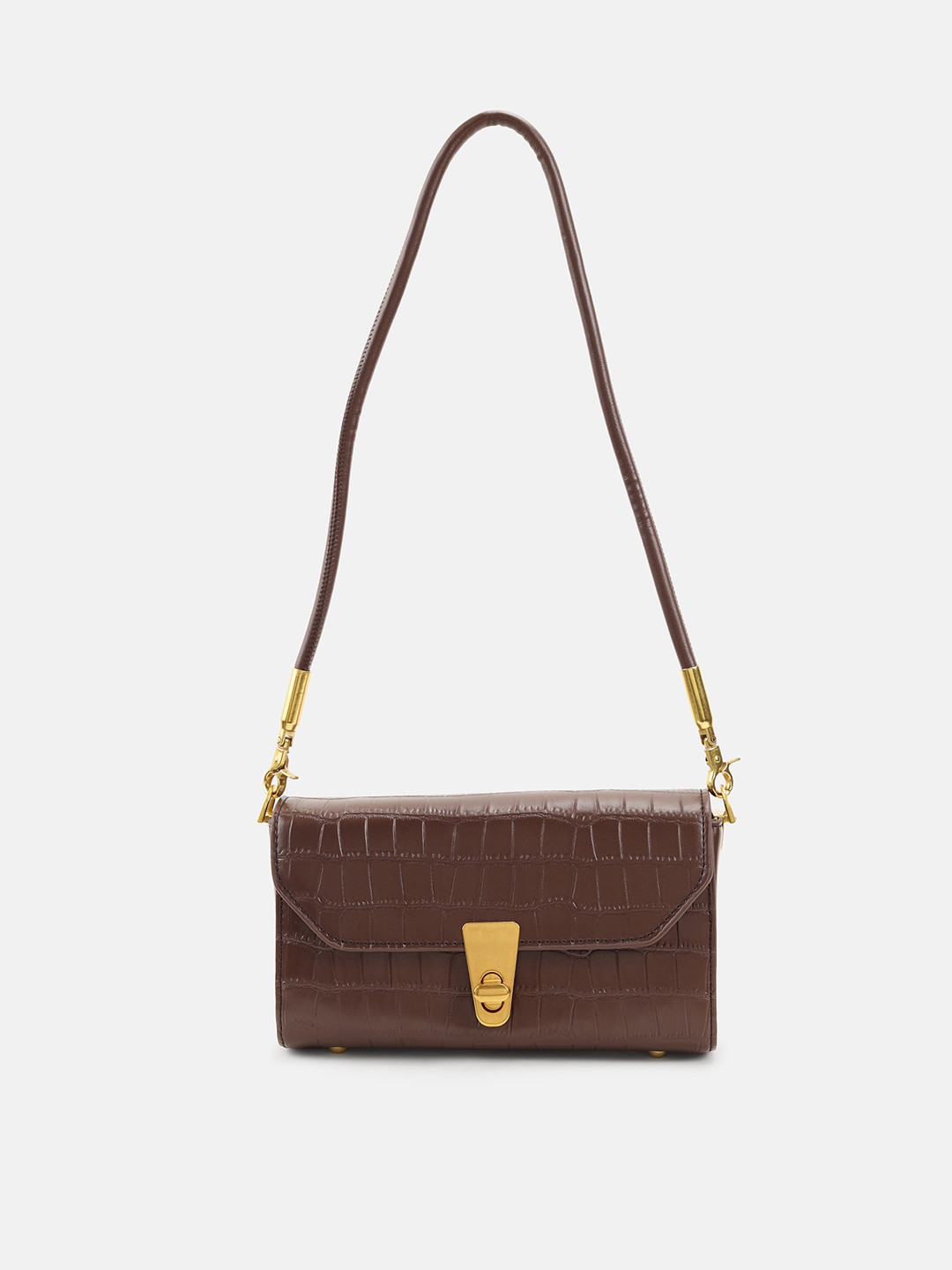 

Kazo Brown Textured PU Structured Handbags