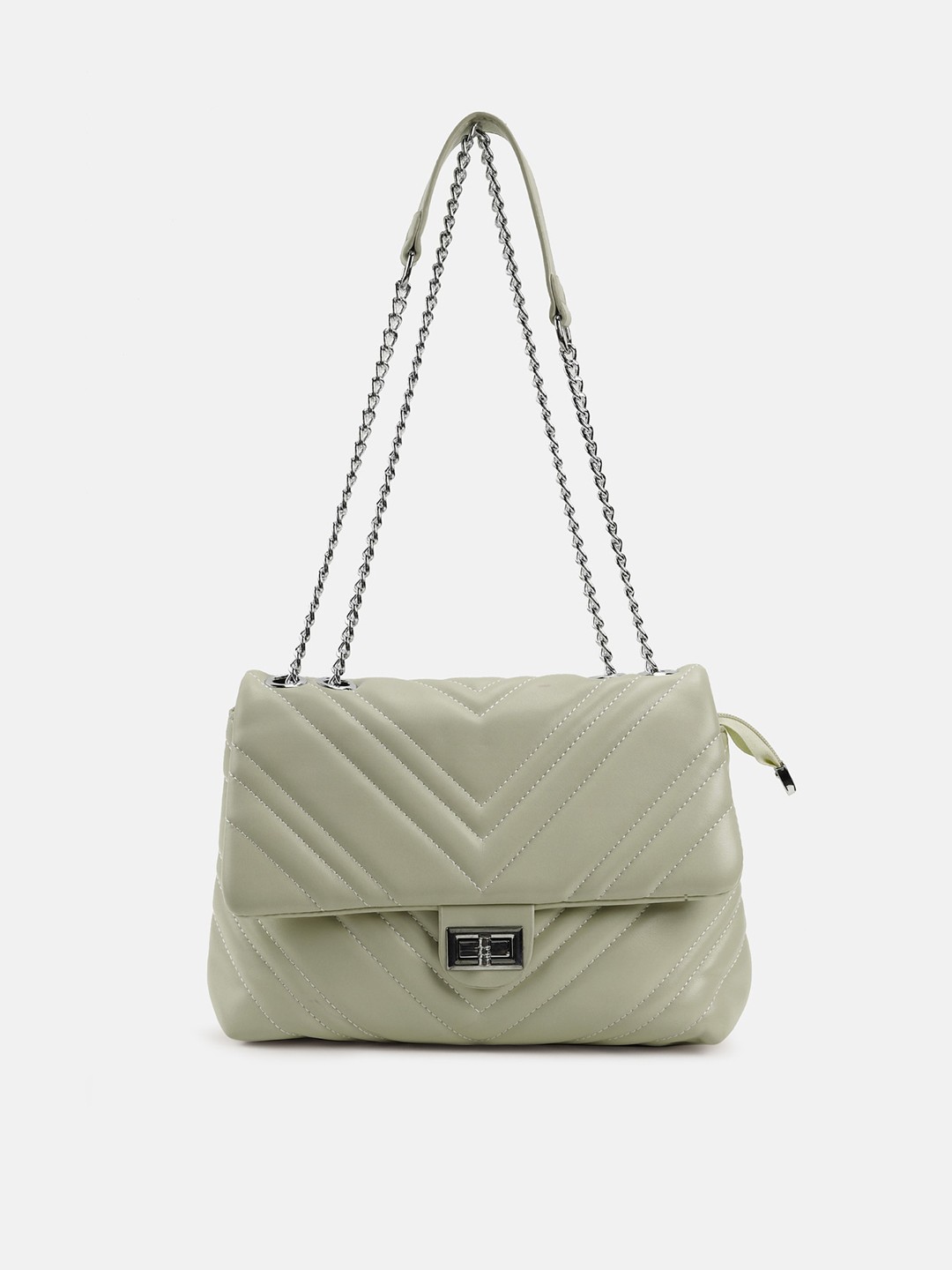 

Kazo Green Textured PU Structured Handbags