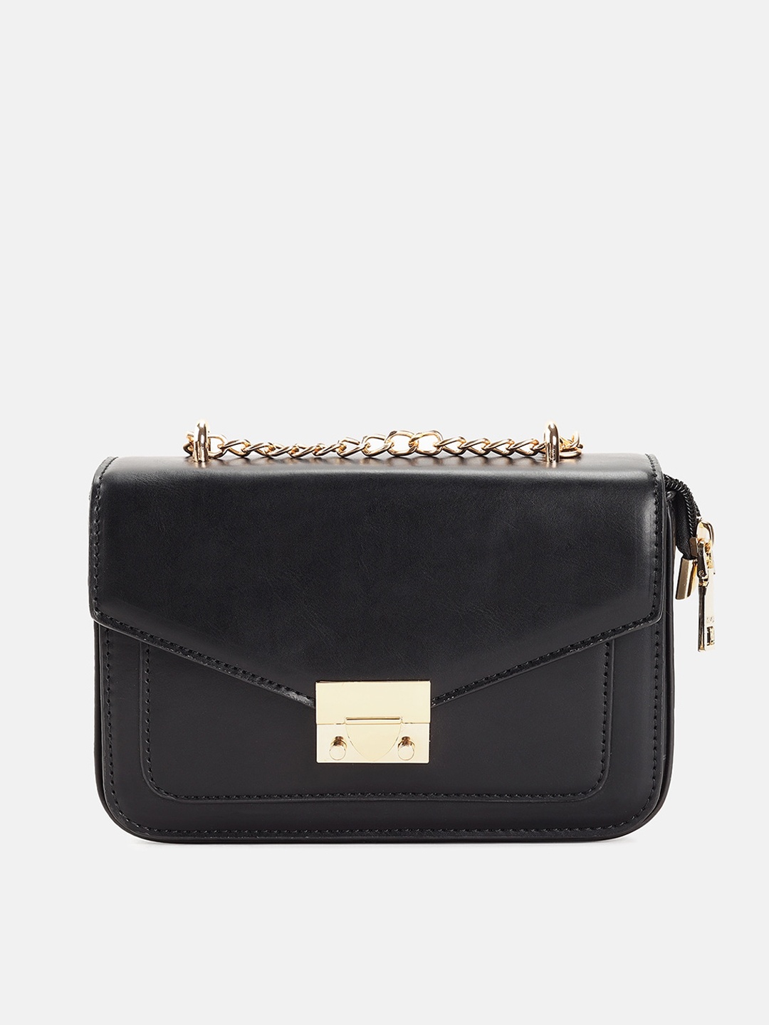 

Kazo Women Black PU Structured Sling Bag