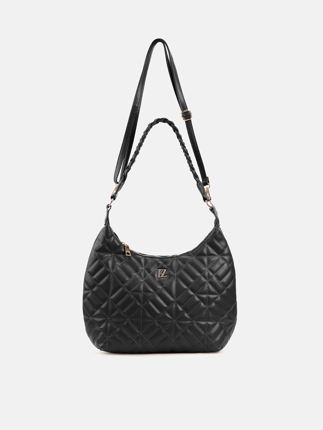 

Kazo Women Black PU Structured Handheld Bag with Quilted