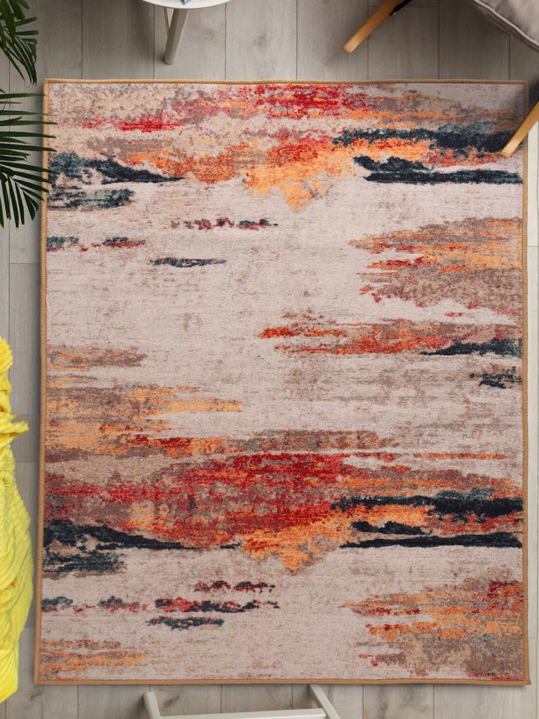 

URBAN SPACE Multi Colored Abstract Printed Carpets