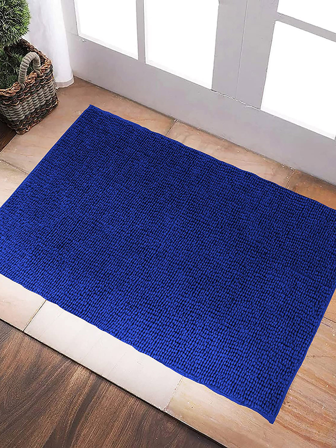 

Homitecture Blue 1400 GSM Solid Anti-Skid Bath Rugs
