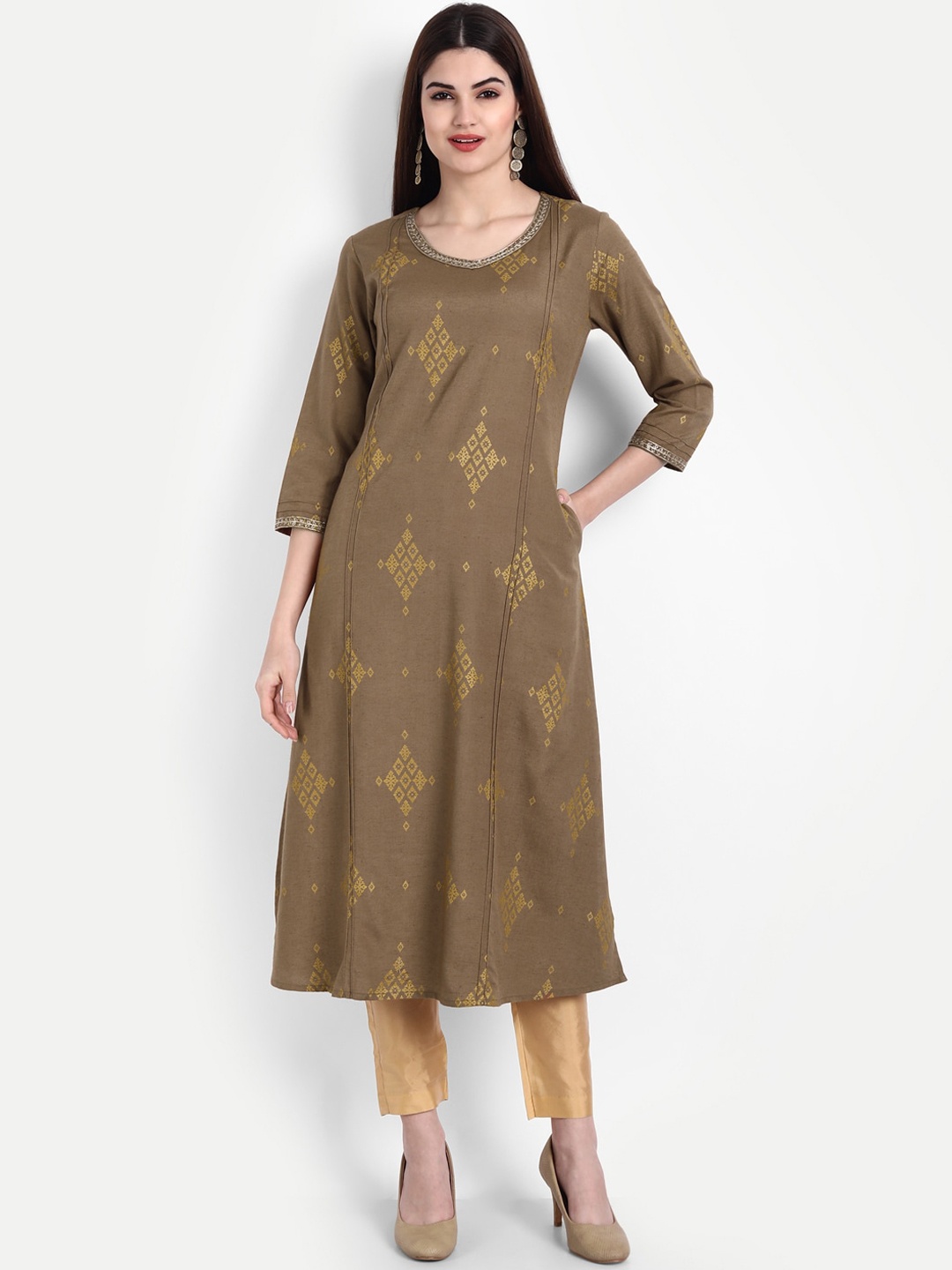 

SUTI Women Khaki Ethnic Motifs Printed Kurta