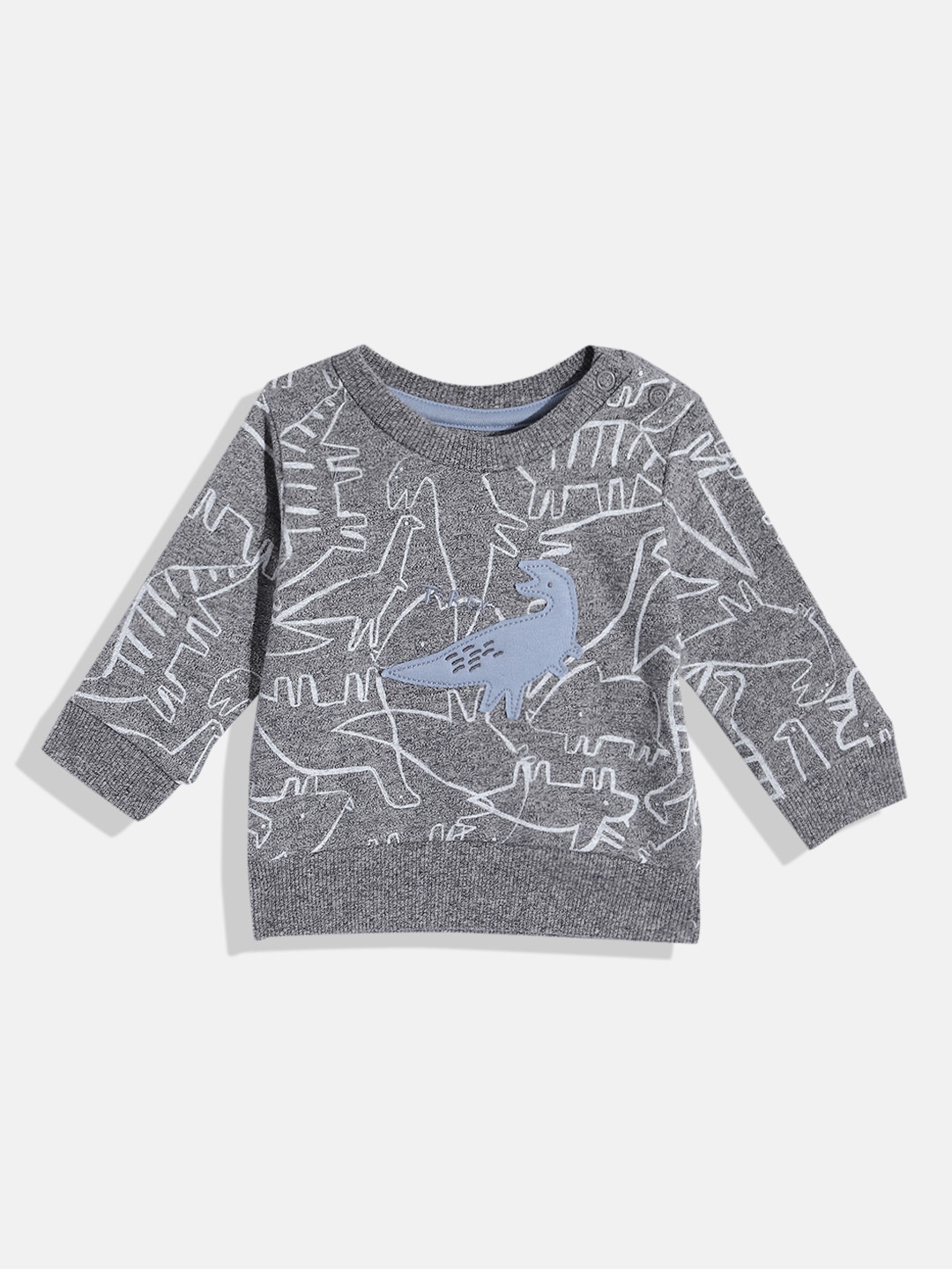 

mothercare Infant Boys Printed Pure Cotton Sweatshirt, Grey