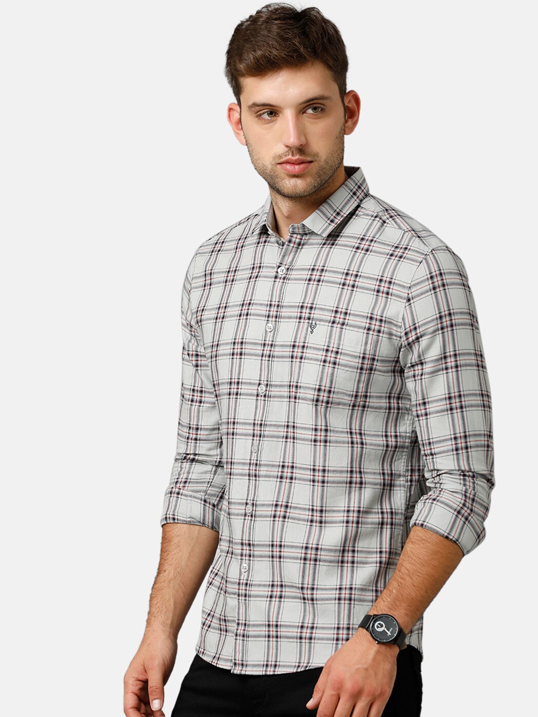 

Classic Polo Men Green Premium Slim Fit Tartan Checked Casual Shirt
