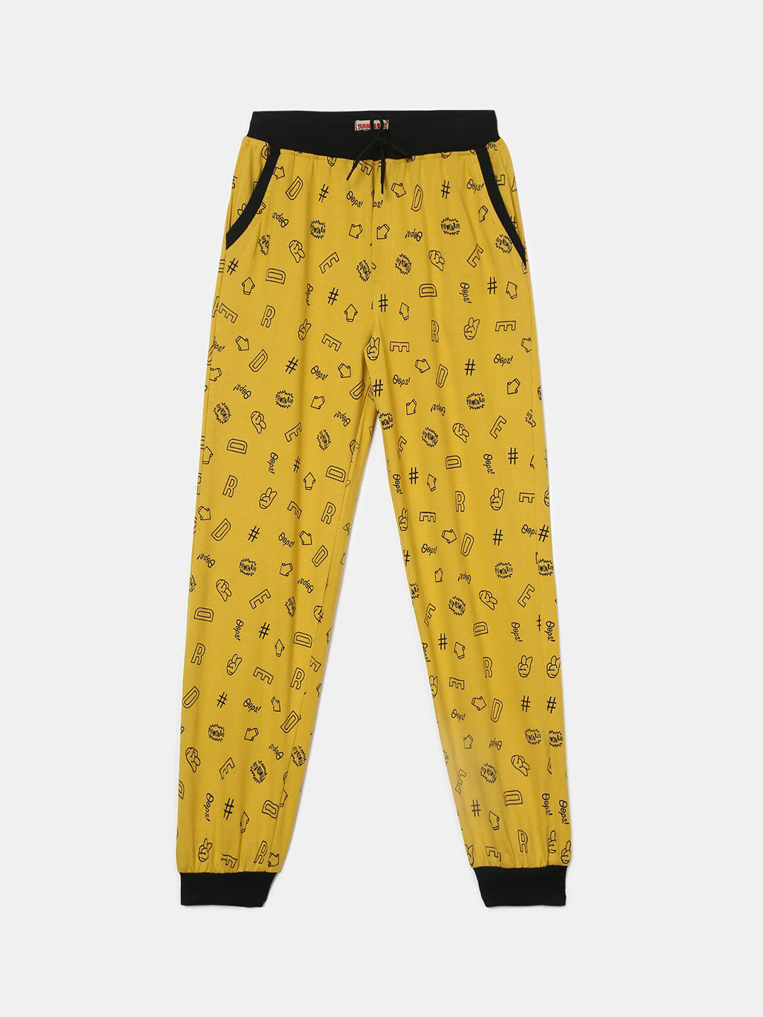 

V-Mart Boys Mustard-Yellow Printed Cotton Lounge Pant