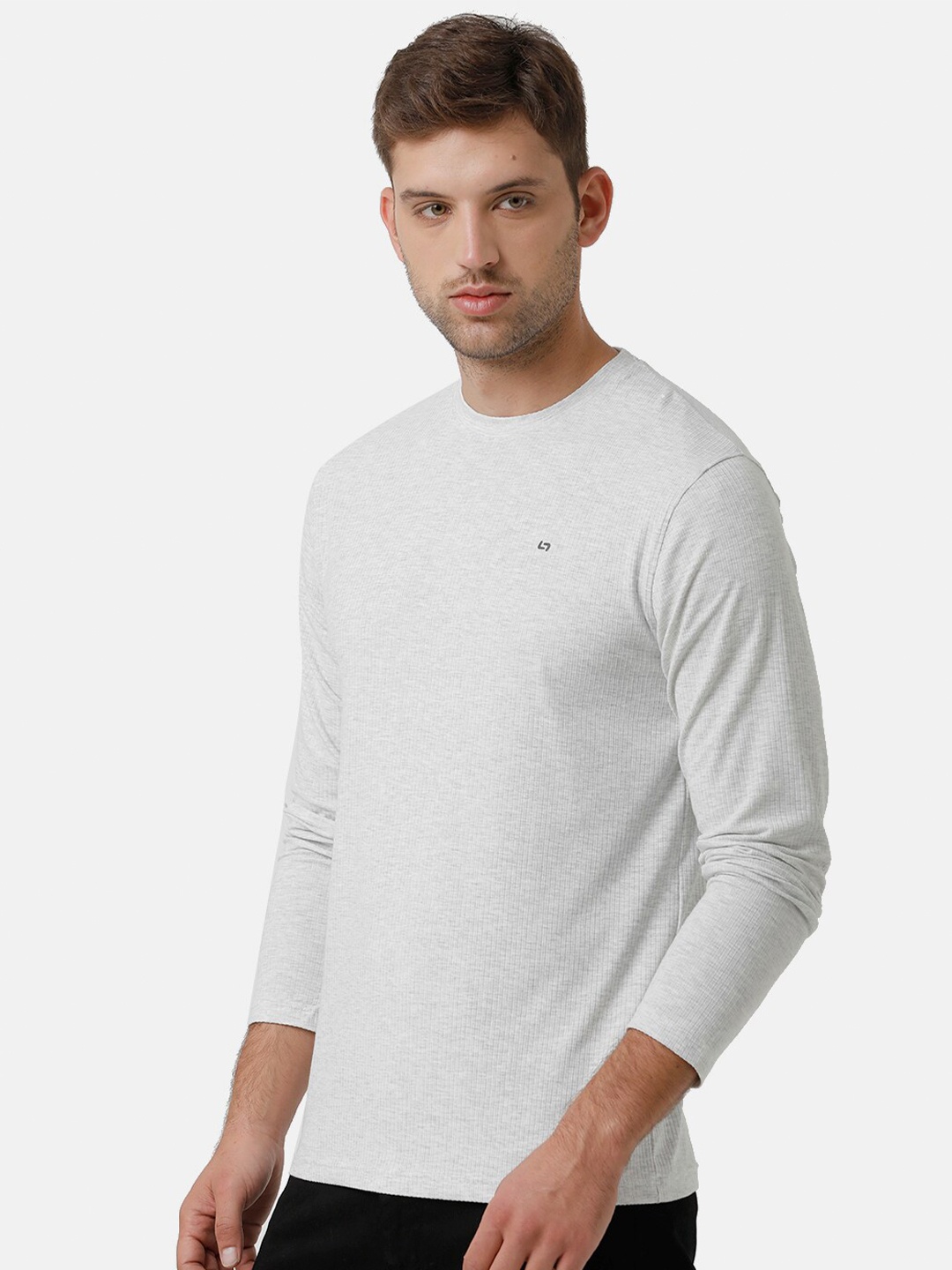 

Classic Polo Men Grey Round Neck Slim Fit T-shirt