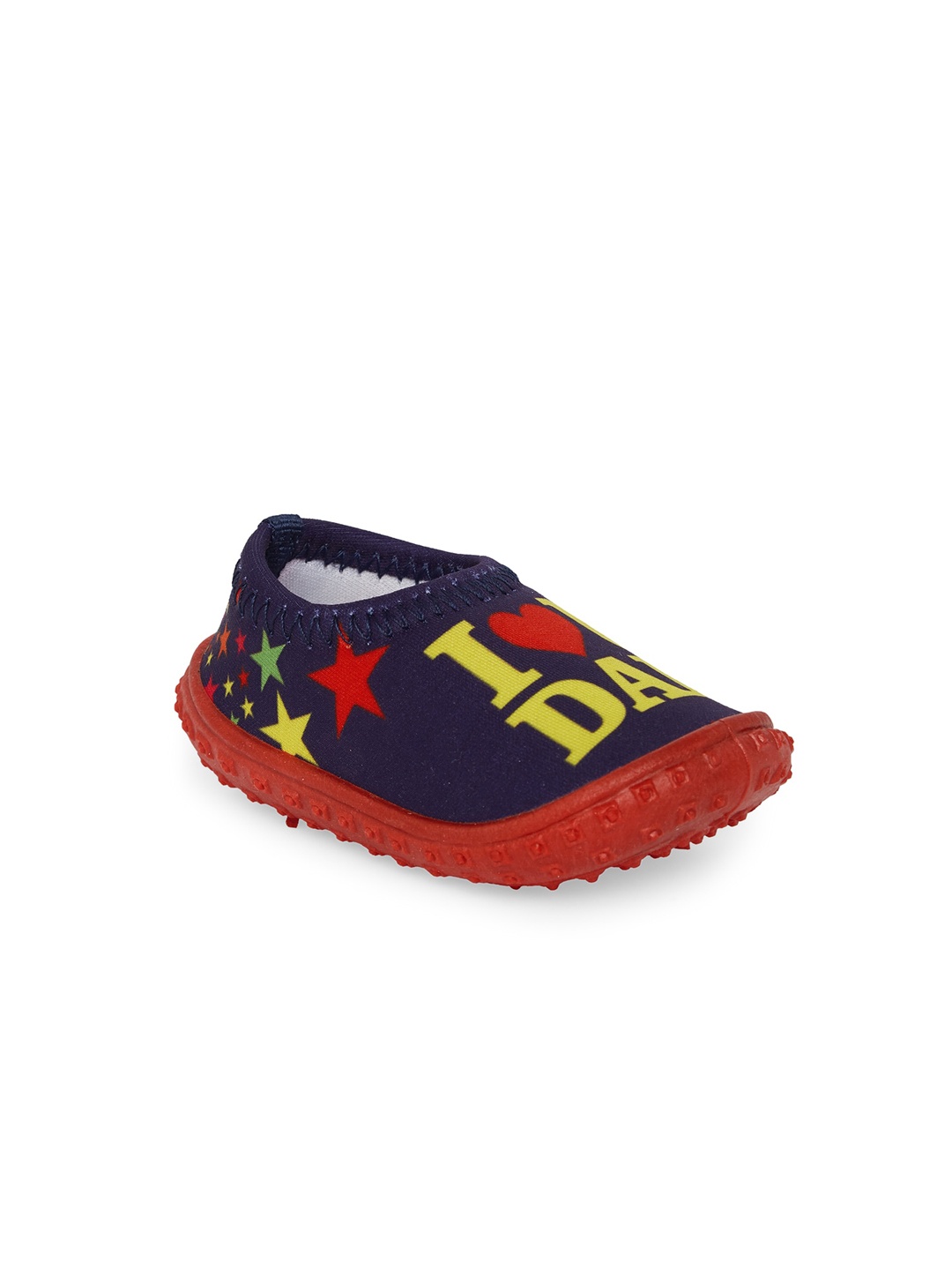 

CHiU Infants Kids Navy Blue & Red Printed Booties