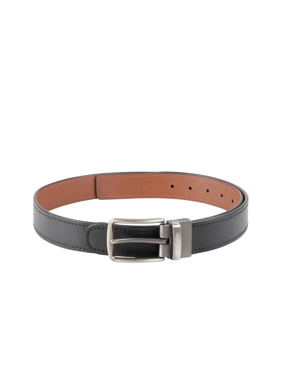 

Hidesign Men Black Leather Formal Belt