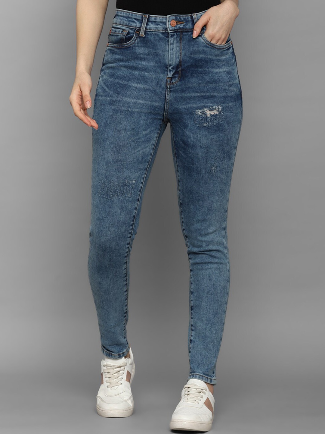 

Allen Solly Woman Women Blue Skinny Fit Low Distress Heavy Fade Jeans