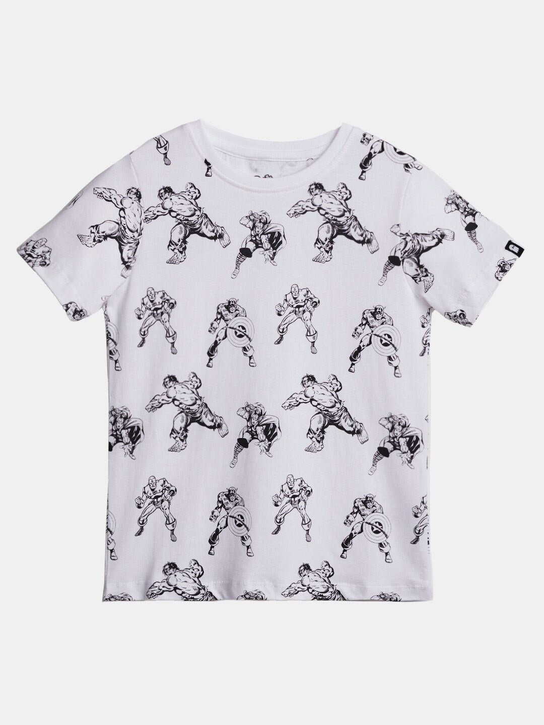 

The Souled Store Boys White & Black Marvel Printed T-shirt