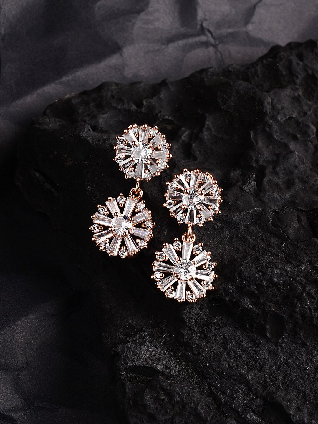 

HOT AND BOLD Gold-Toned & Silver-Toned Circular Drop Earrings