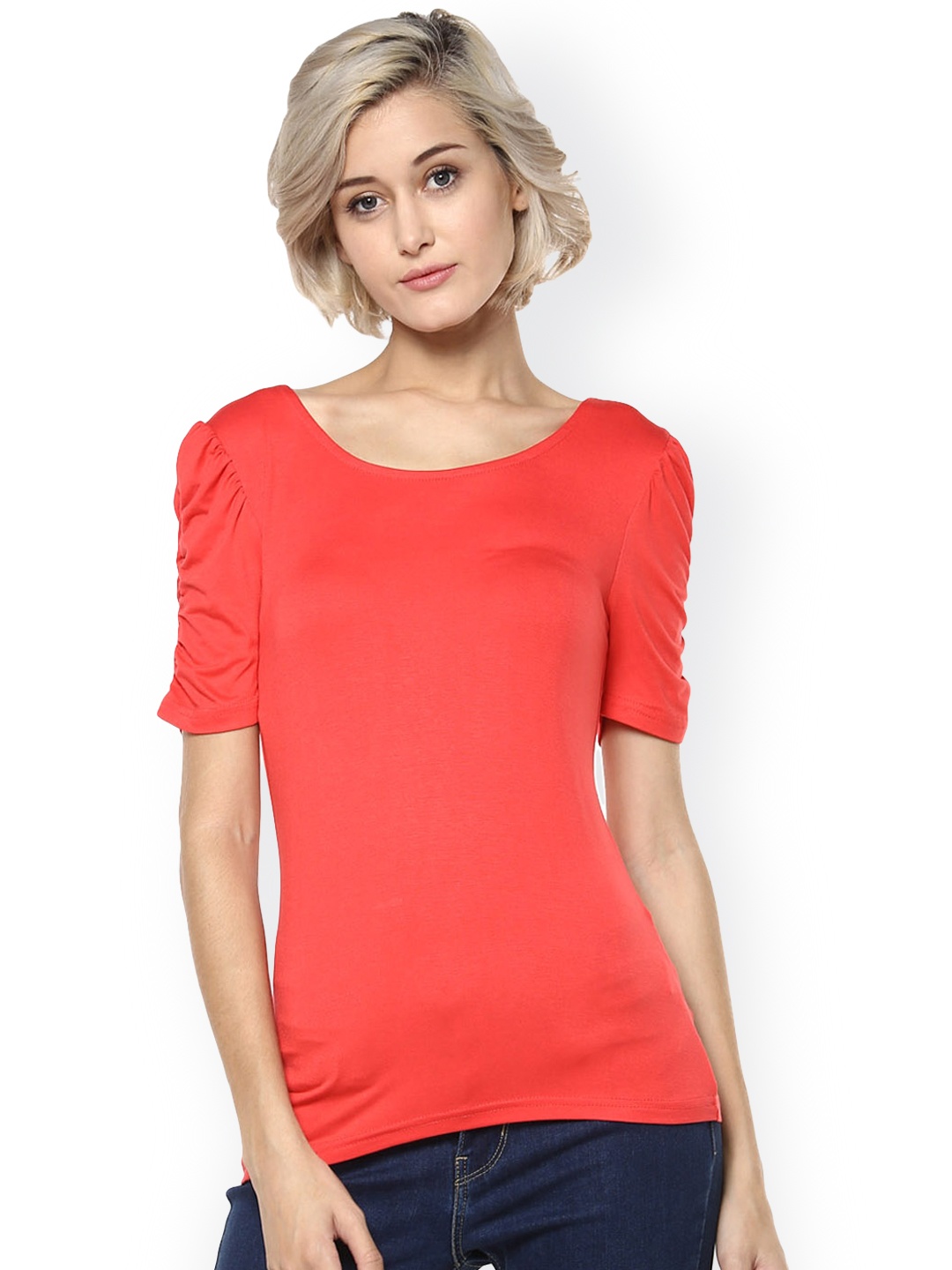 

Harpa Women Coral Red Solid Top