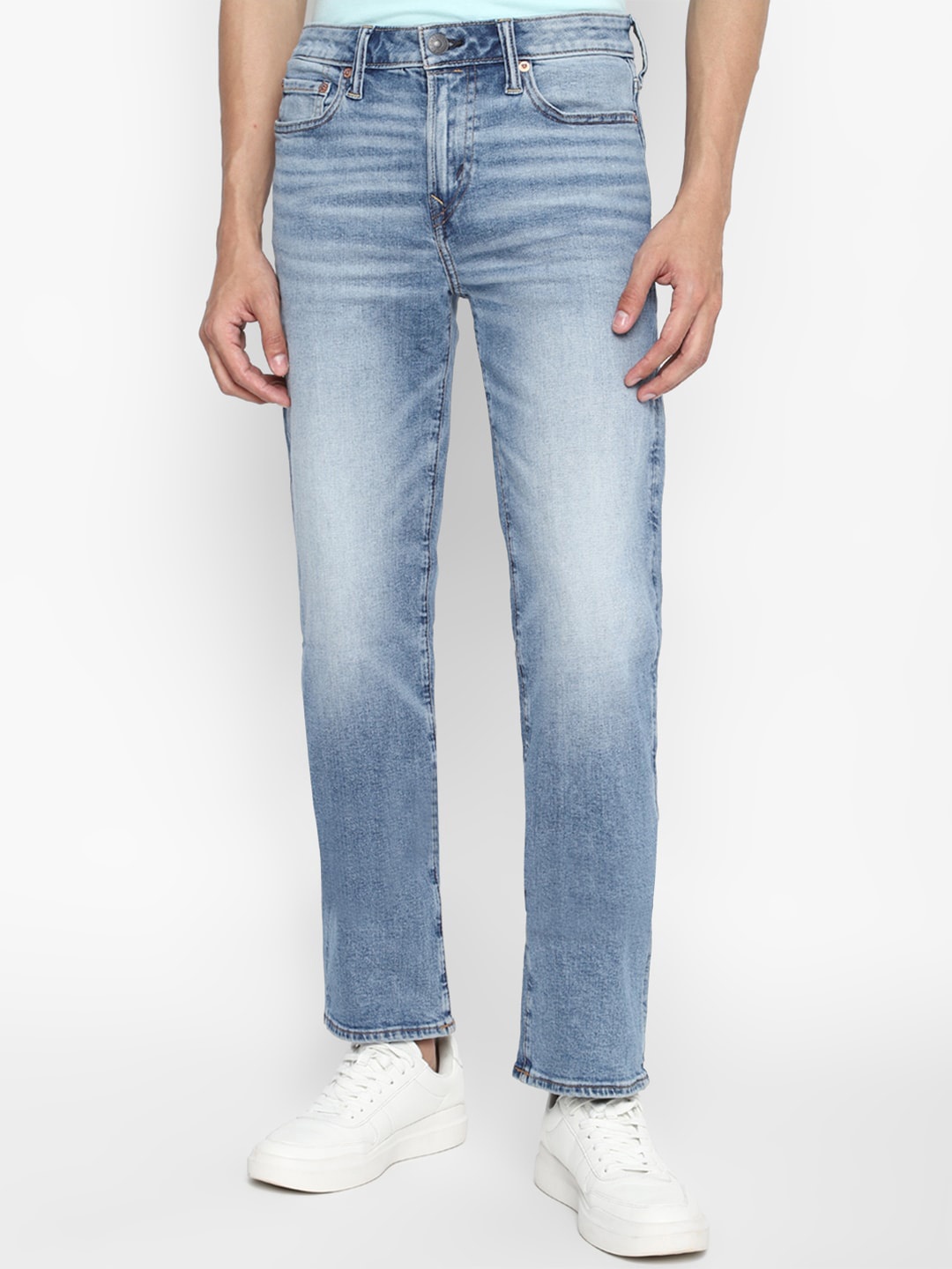 

AMERICAN EAGLE OUTFITTERS Men Blue Slim Fit Heavy Fade Cotton Jeans