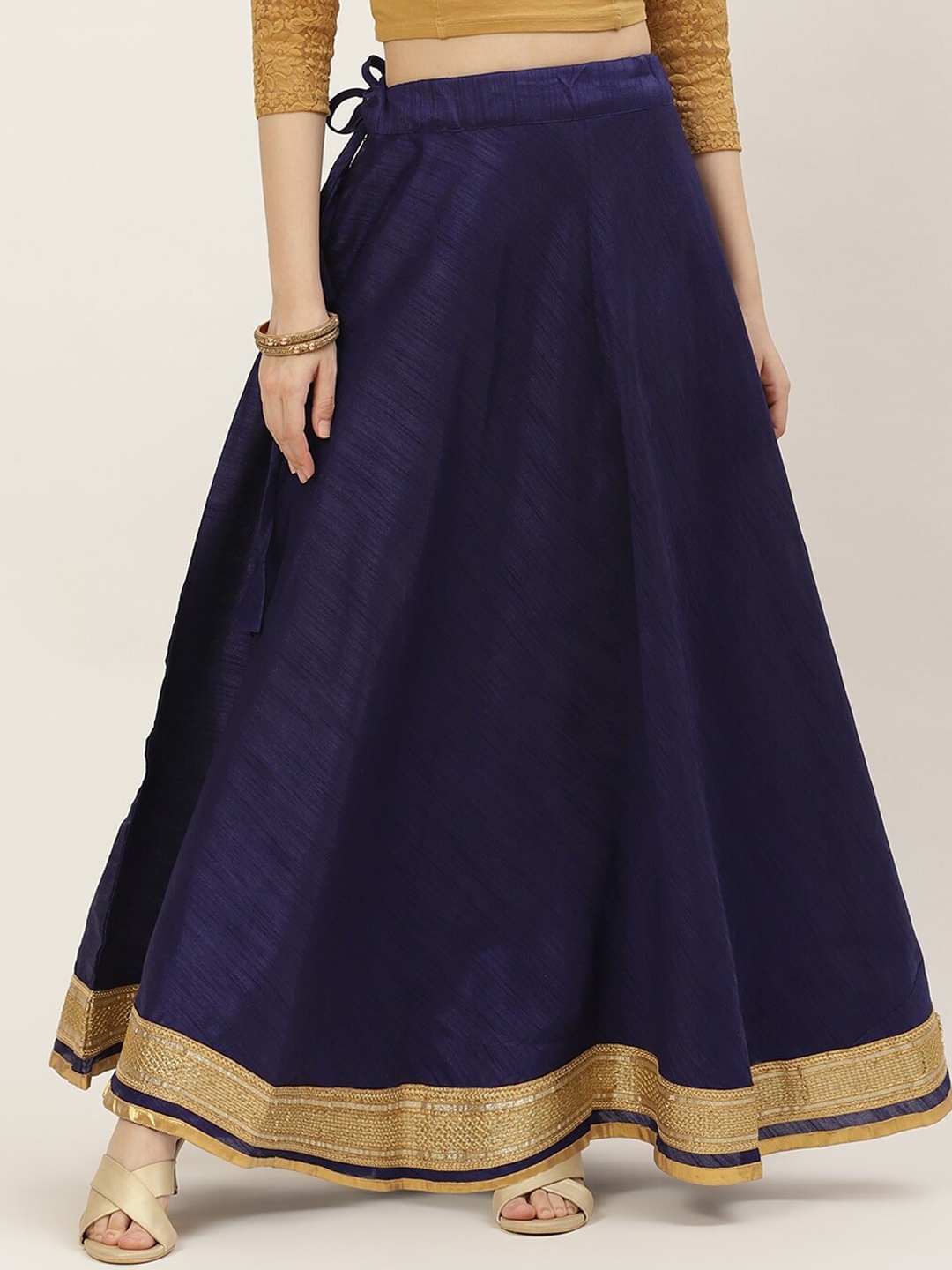 

Studio Shringaar Women Navy Blue Solid Flared Maxi Skirt