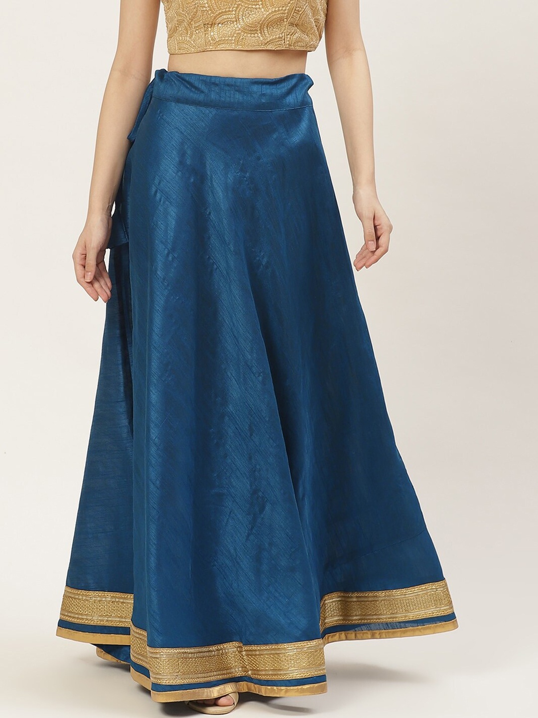 

Studio Shringaar Women Blue Solid Flared Maxi Skirts