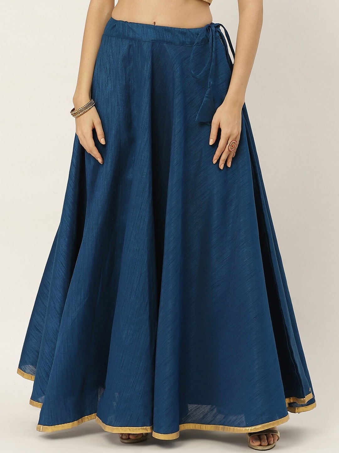 

Studio Shringaar Women Blue Solid Flared Maxi Skirt