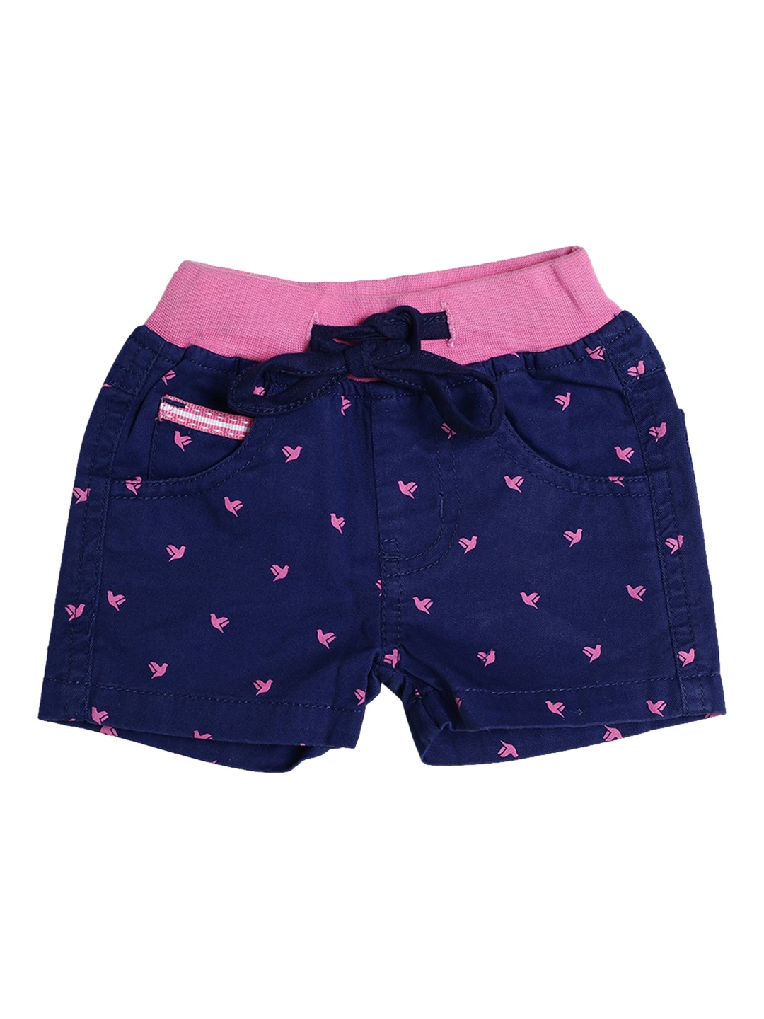 

612League Girls Blue Printed Running Shorts