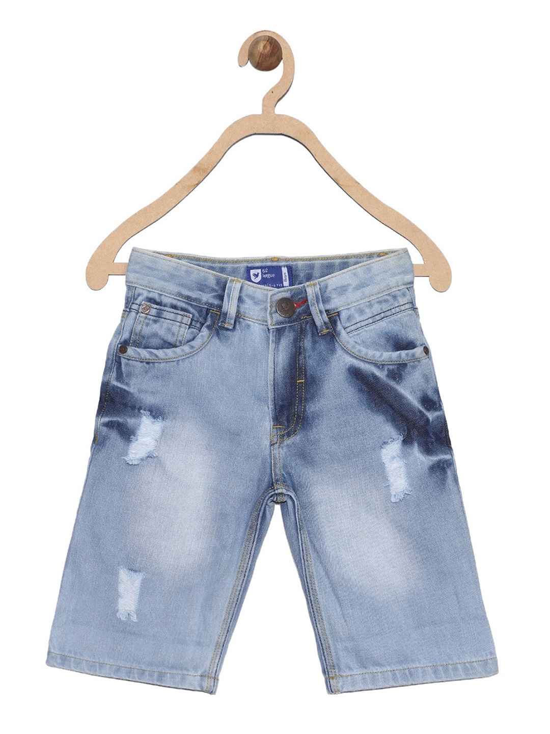 

612League Boys Blue Washed Regular Denim Shorts