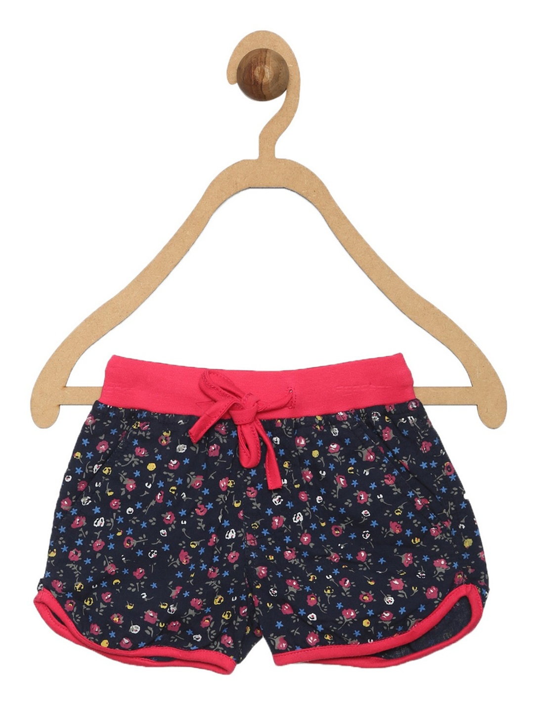 

612League Girls Blue Floral Printed Running Shorts