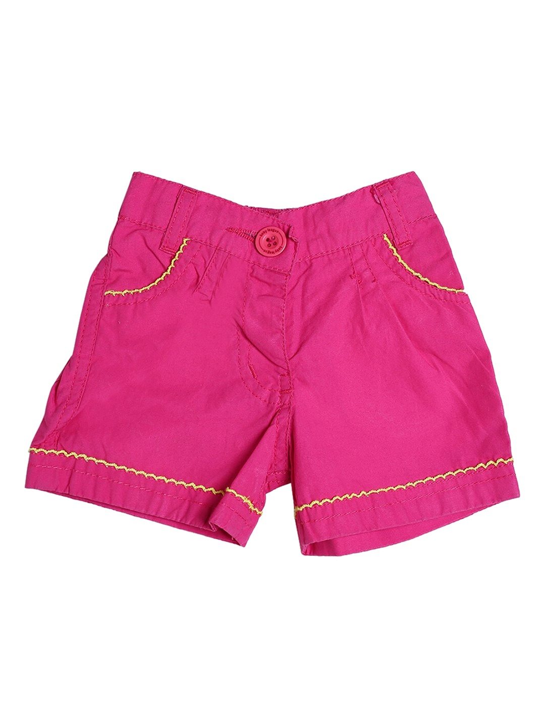 

612League Girls Pink Regular Fit Solid Shorts