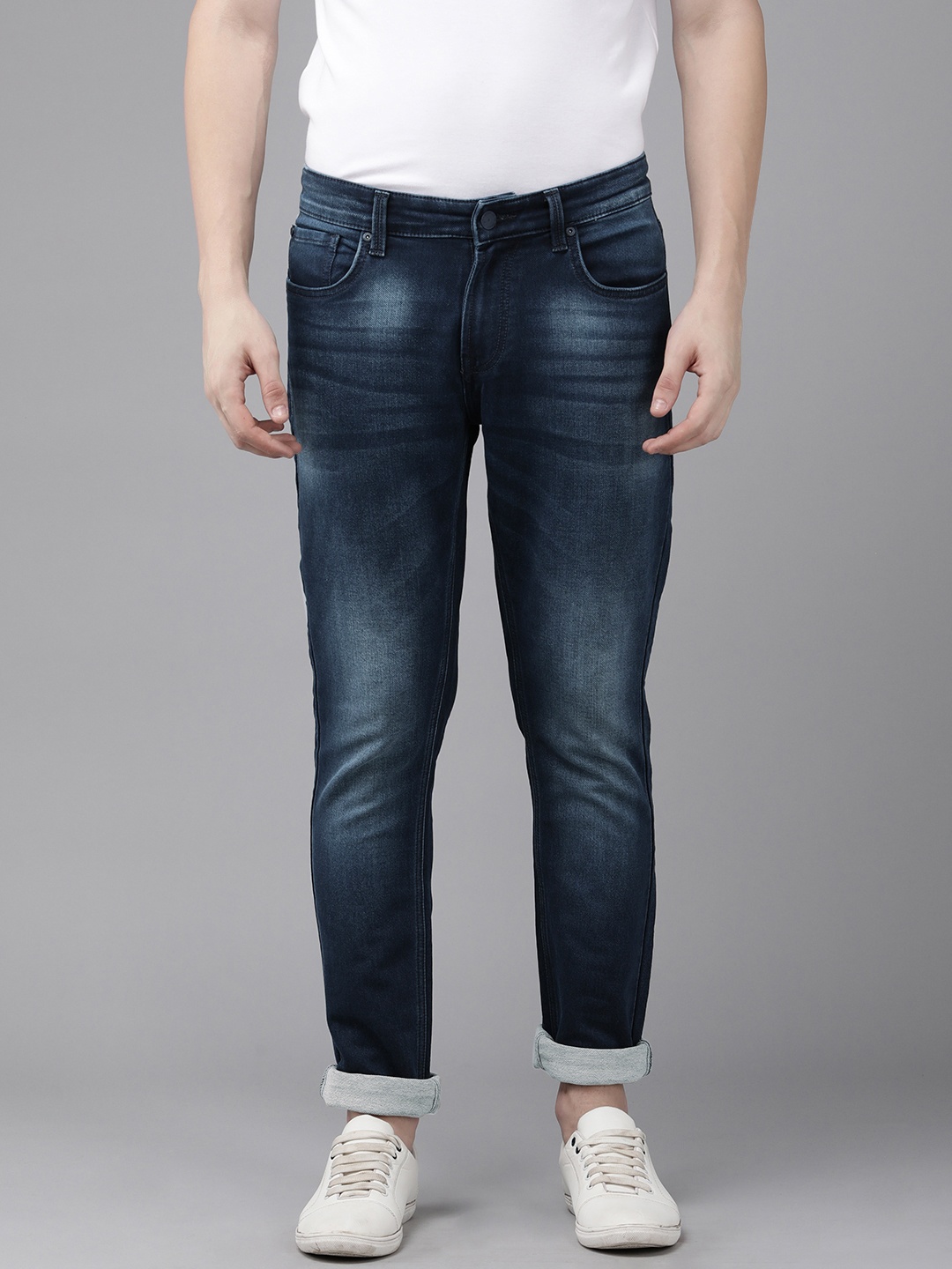 

SPYKAR Men Blue Slim Fit Low-Rise Light Fade Stretchable Jeans