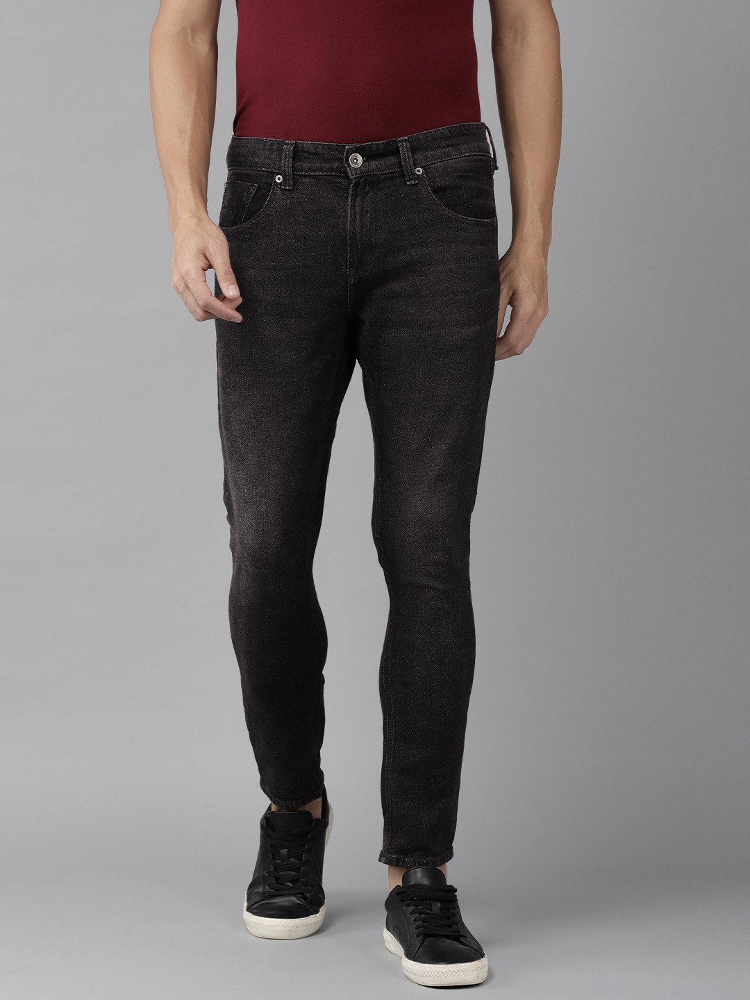 

SPYKAR Men Kano Slim Fit Light Fade Stretchable Jeans, Black
