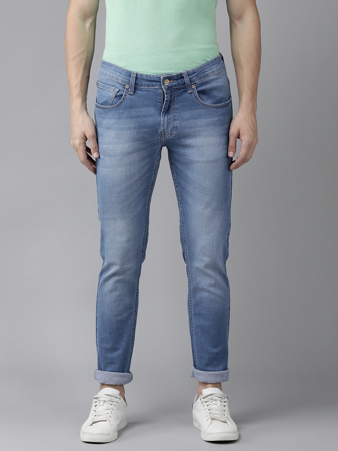 

SPYKAR Men Rovers Slim Fit Low-Rise Light Fade Stretchable Jeans, Blue