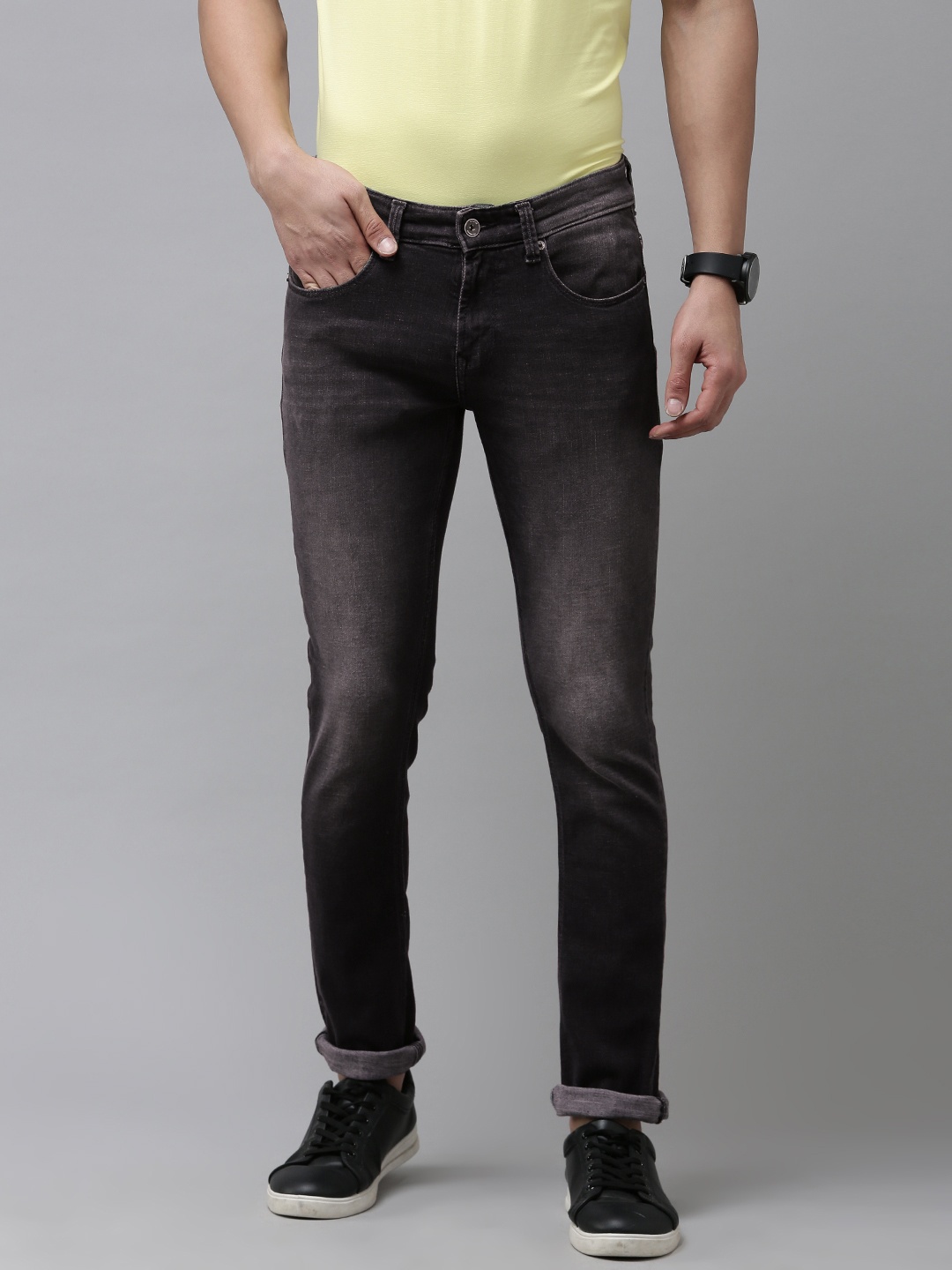 

SPYKAR Men Slim Fit Faded Jeans, Charcoal