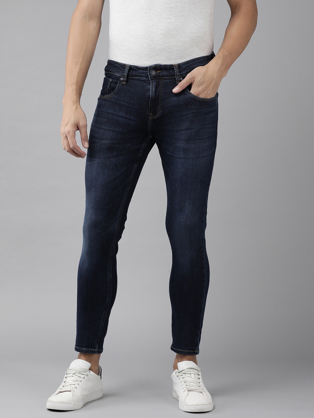 

SPYKAR Men Kano Slim Fit Light Fade Stretchable Jeans, Blue