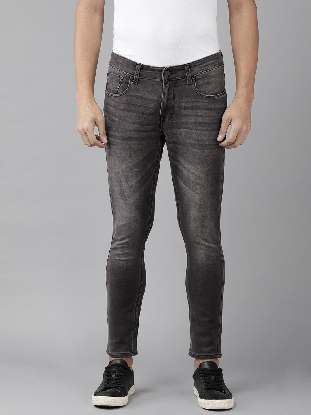 

SPYKAR Men Slim Fit Light Fade Stretchable Jeans, Grey