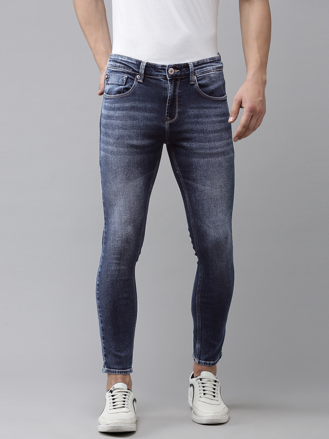 

SPYKAR Men Slim Fit Heavy Fade Stretchable Jeans, Blue