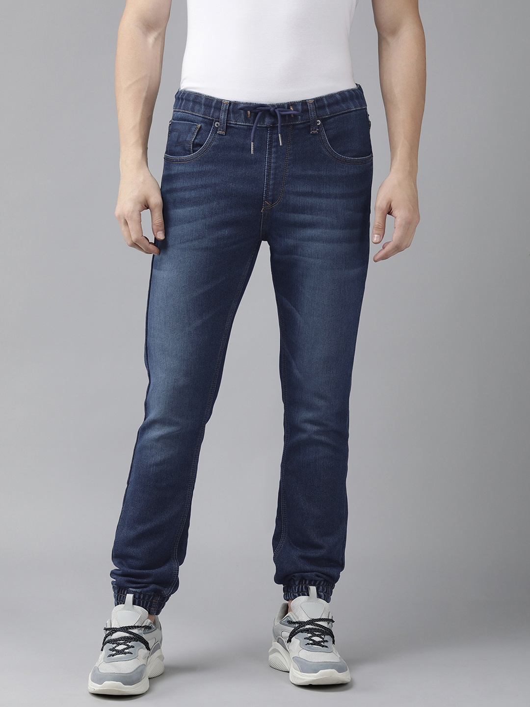 

SPYKAR Men Jogger High-Rise Light Fade Stretchable Jeans, Blue