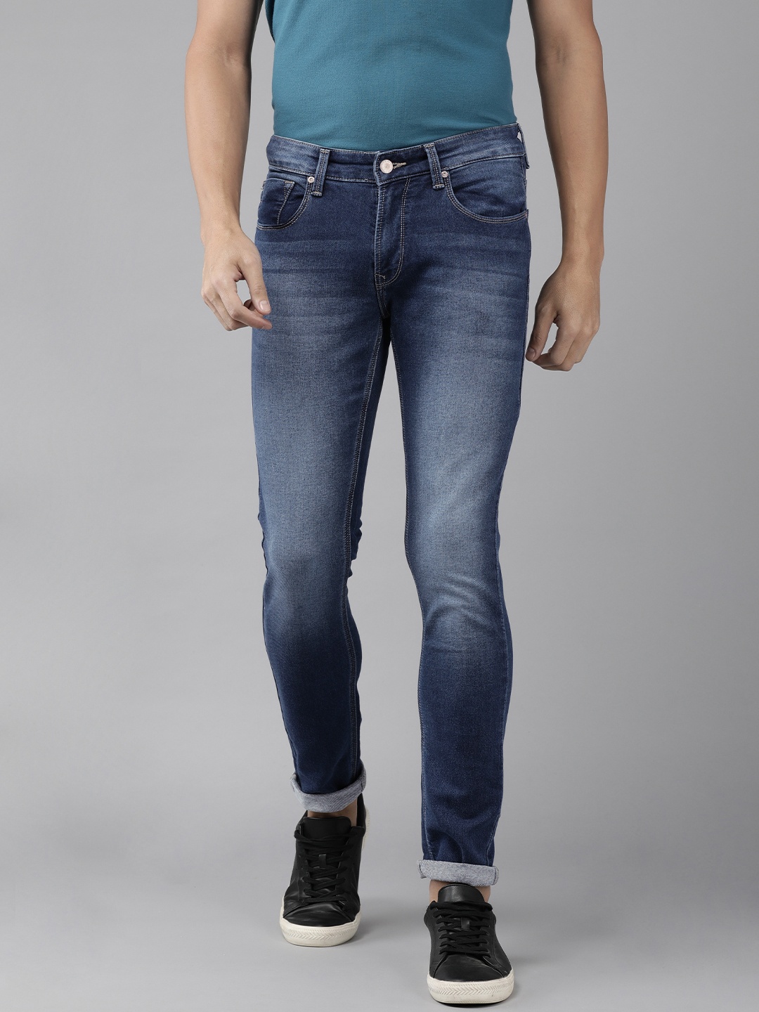 

SPYKAR Men Slim Fit Low-Rise Light Fade Stretchable Jeans, Blue