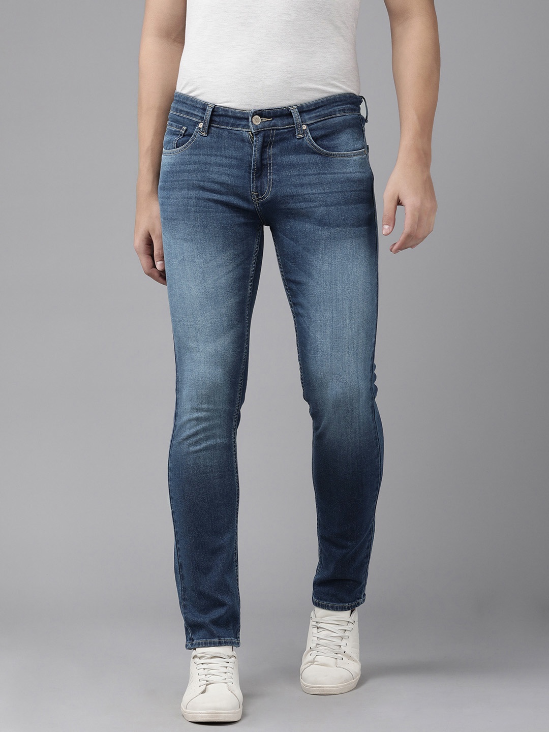 

SPYKAR Men Blue Skinny Fit Low-Rise Light Fade Stretchable Jeans
