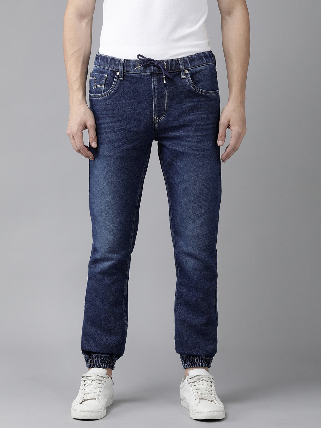 

SPYKAR Men Jogger High-Rise Light Fade Stretchable Jeans, Blue