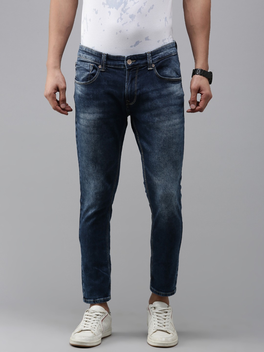 

SPYKAR Men Kano Slim Fit Light Fade Stretchable Jeans, Blue