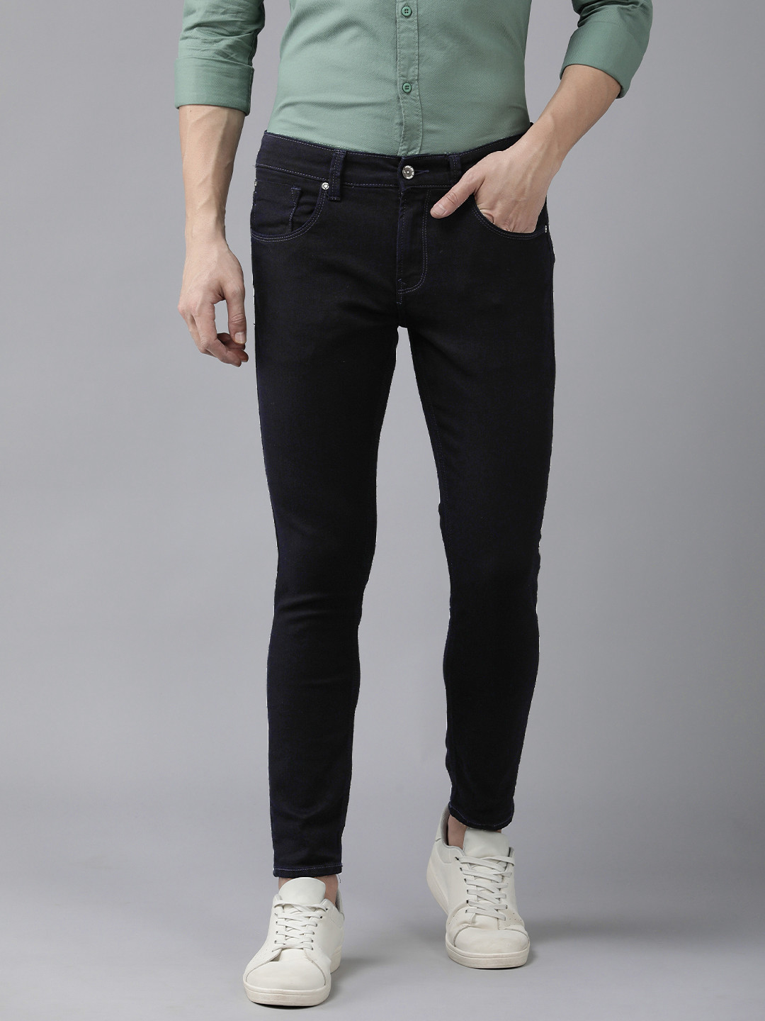 

SPYKAR Men Kano Slim Fit Mid-Rise Stretchable Jeans, Blue