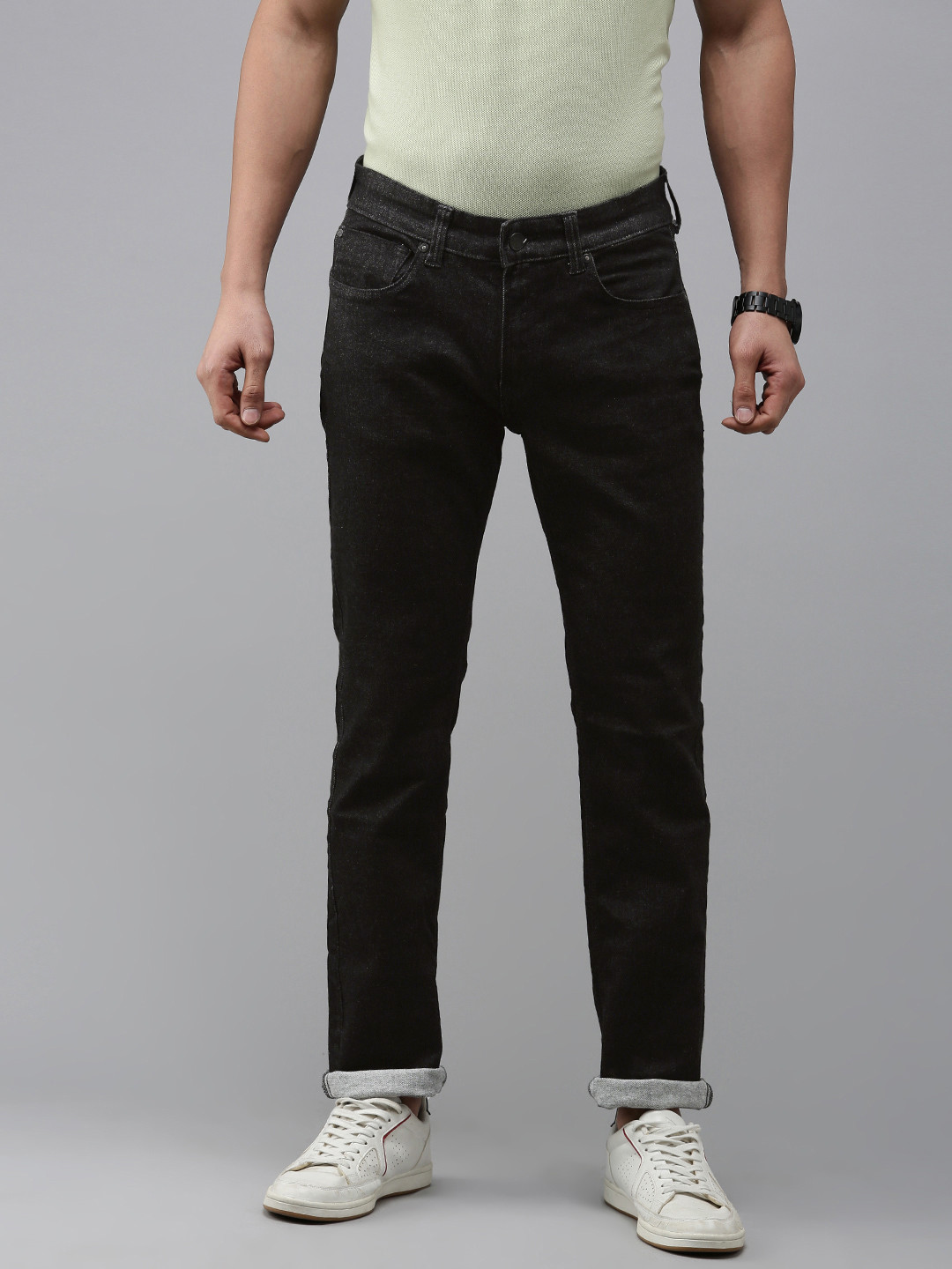 

SPYKAR Men Mid Rise Rovers Stretchable Jeans, Black