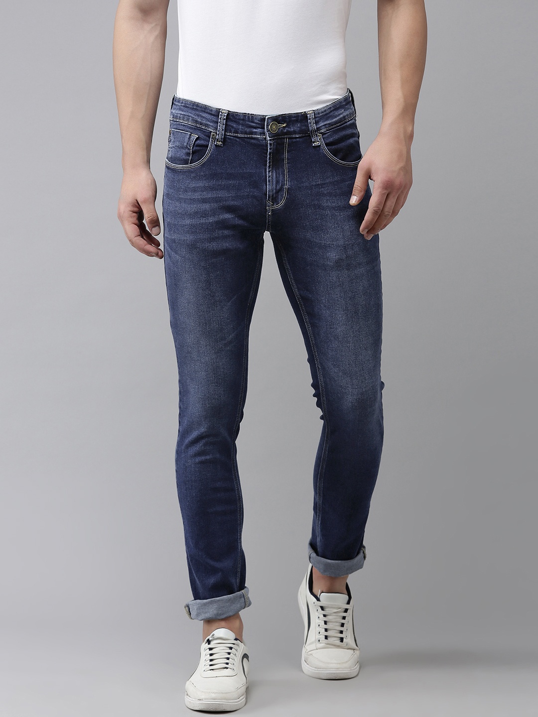 

SPYKAR Men Slim Fit Faded Jeans, Blue