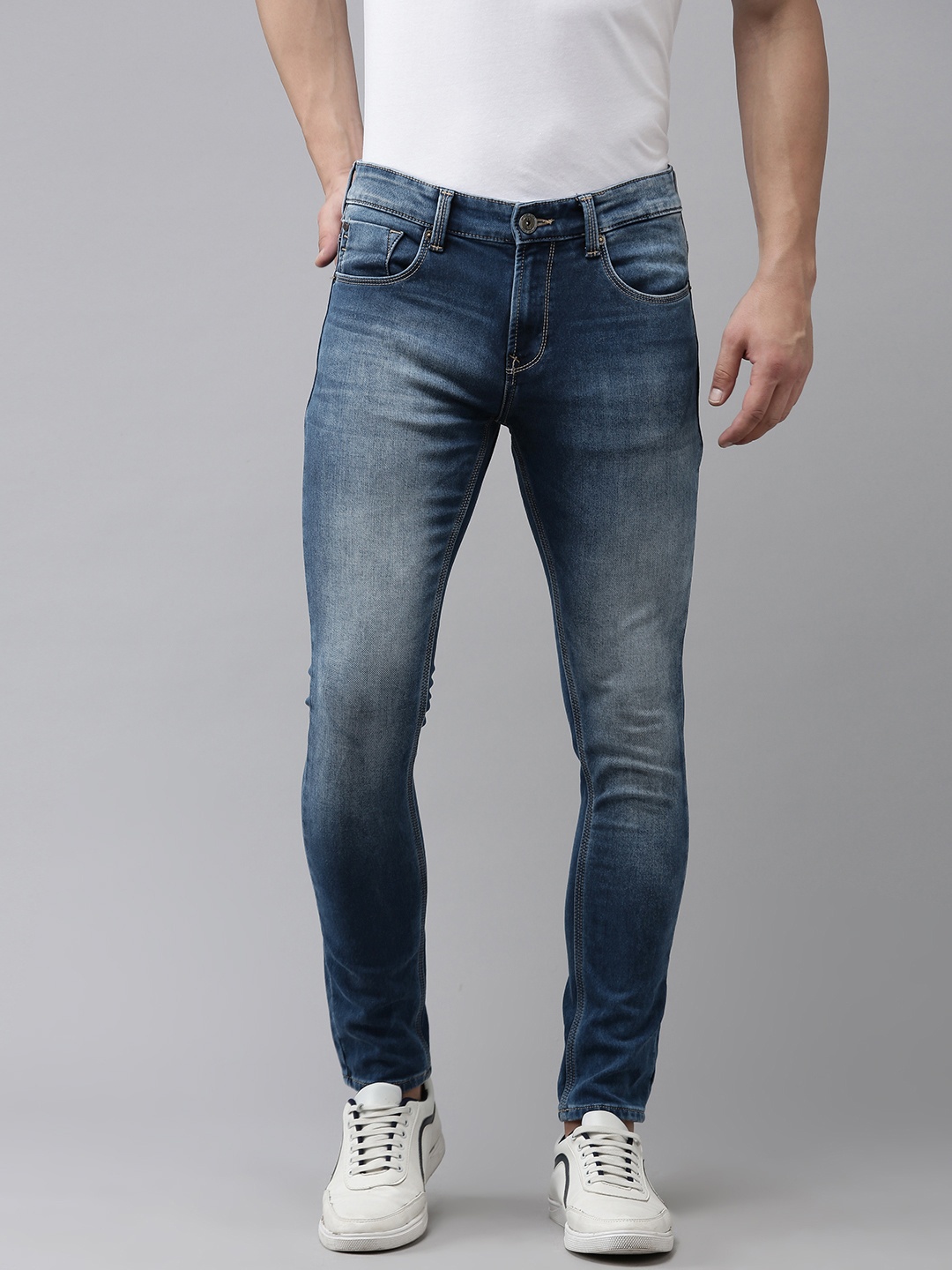 

SPYKAR Men Skinny Fit Faded Jeans, Blue