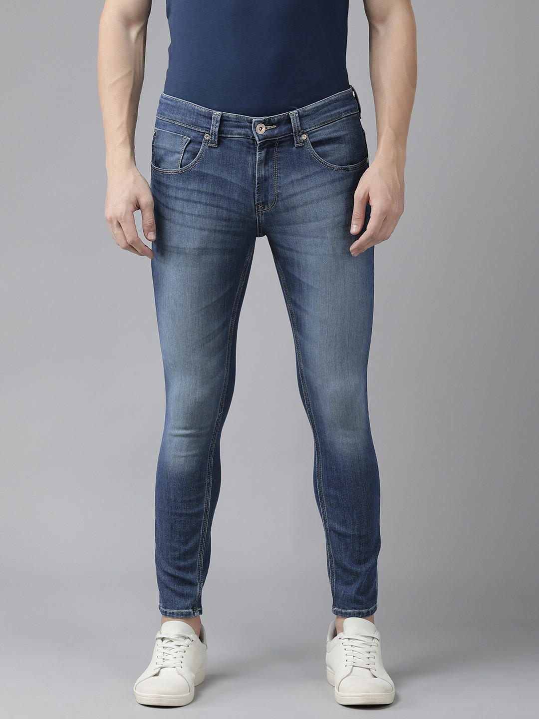 

SPYKAR Men Slim Fit Heavy Fade Stretchable Jeans, Blue