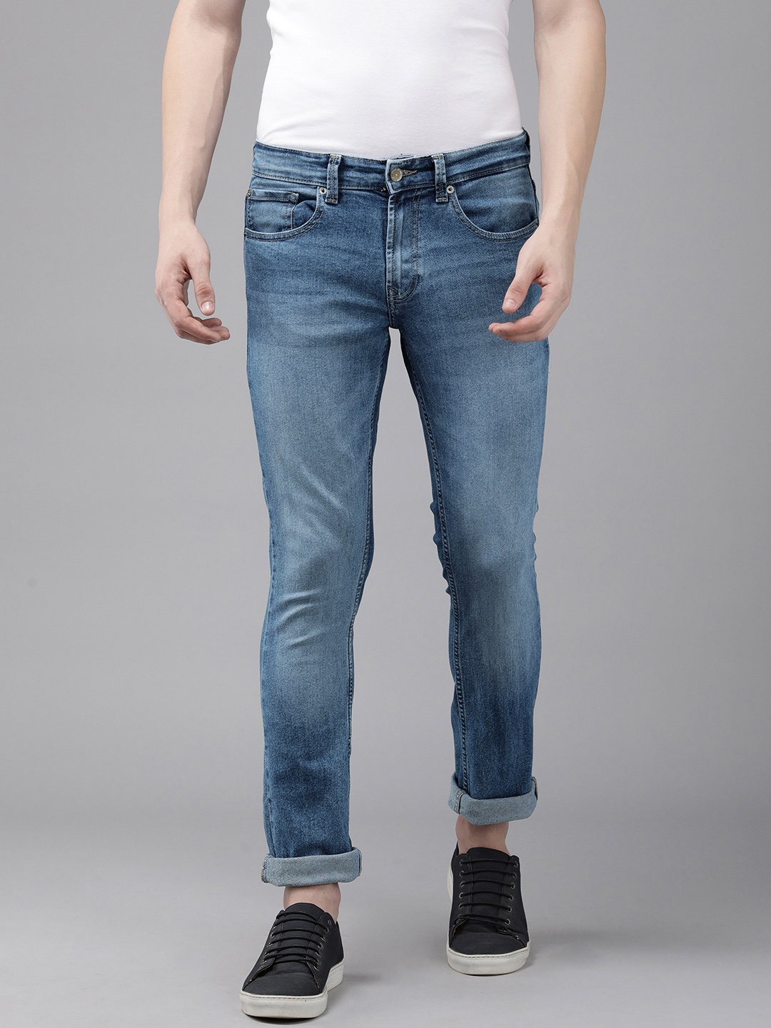 

SPYKAR Men Blue Slim Fit Low-Rise Light Fade Stretchable Jeans