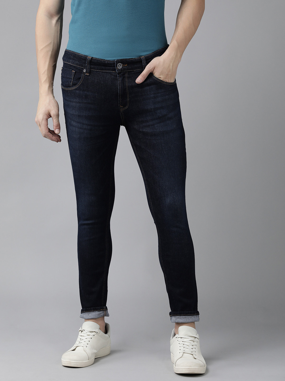 

SPYKAR Men Rovers Slim Fit Heavy Fade Stretchable Jeans, Blue