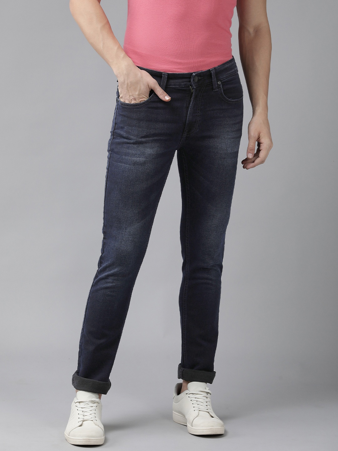 

SPYKAR Men Rover Regular Fit Mid-Rise Light Fade Stretchable Jeans, Blue
