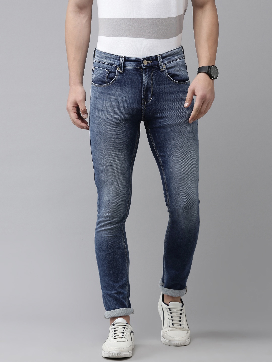 

SPYKAR Men Slim Fit Faded Jeans, Blue