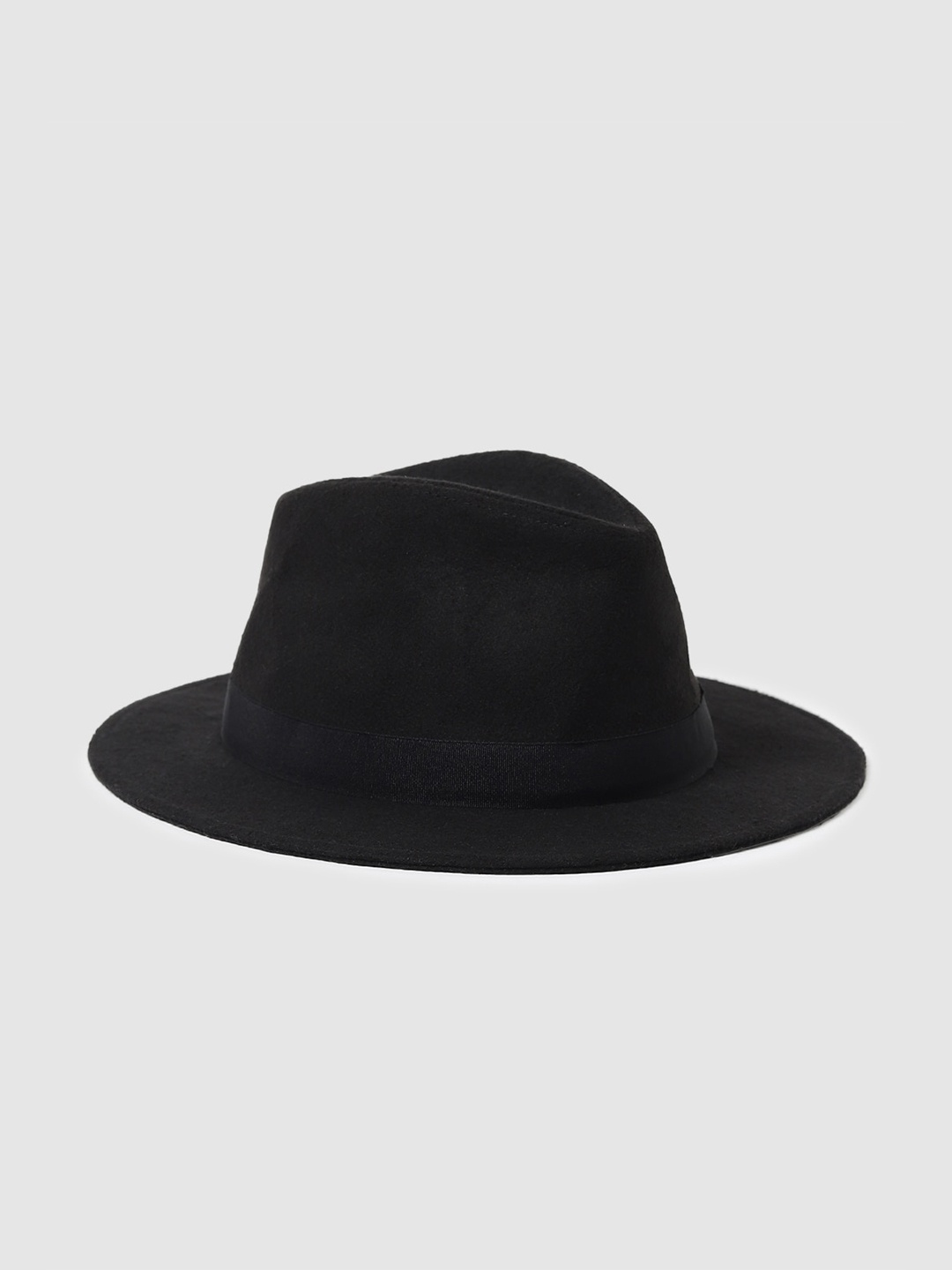 

Jack & Jones Men Black Solid Fedora Hat