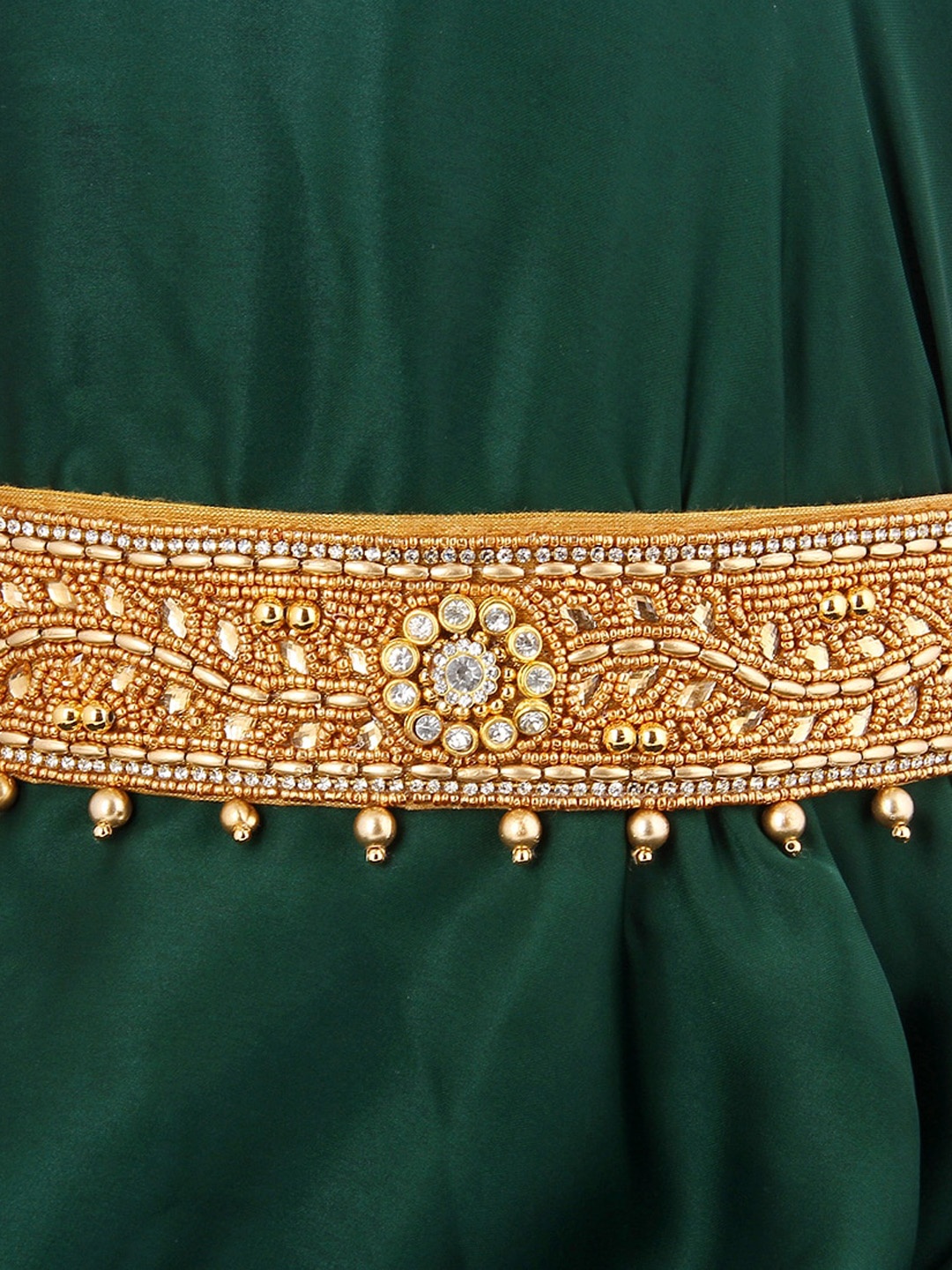 

VAMA Gold-Colored Stone-Studded & Beaded Kamarbandh