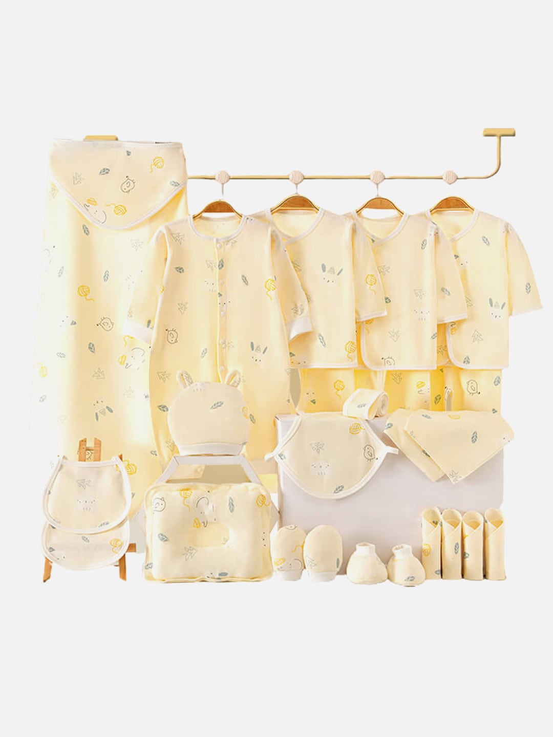 

Little Surprise Box LLP Infants 24Pcs Yellow Printed Baby Apparel Gift Set