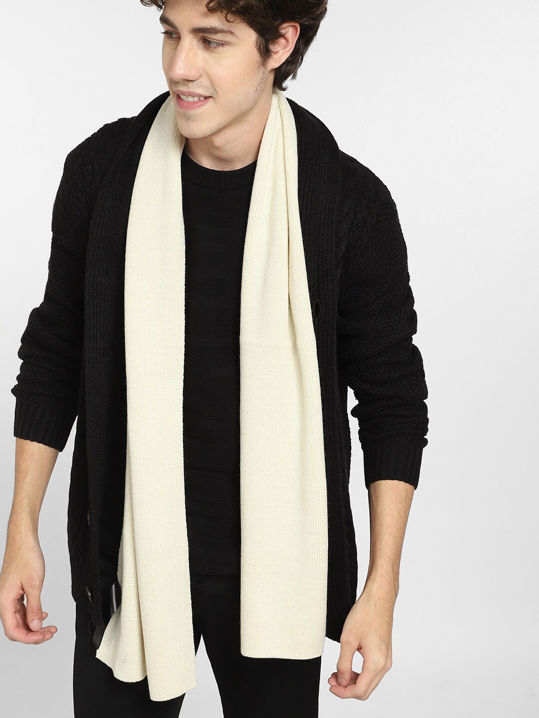 

Jack & Jones Men Off White Scarf